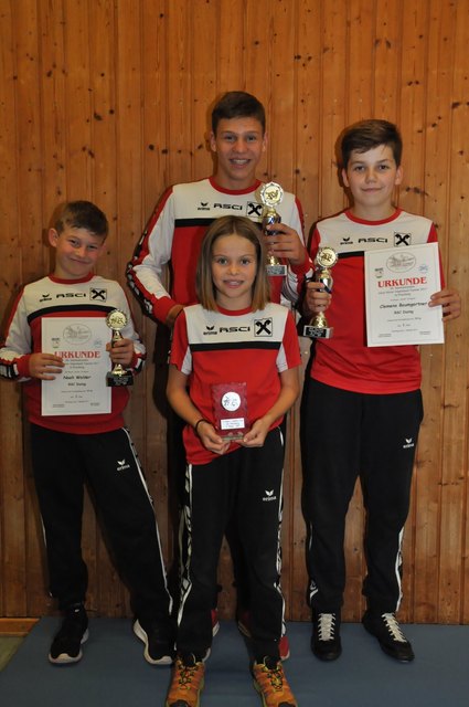 Gewannen Gold: Noah Walder, Arturs Saulitis, Sophia Meraner und Clemens Baumgartner | Foto: RSC Inzing