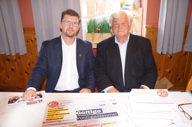SPÖ-Regionalgeschäftsführer Gerhard Schreiner und Otto Heibl appellieren: "Ob Josef Muchitsch ein Mandat im Nationalrat bekommt, entscheidet ausschließlich der Wähler in der Region."