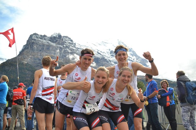 Die Mixed-Sprintstaffel mit Gernot Kerschbaumer, Laura Ramstein, Ursula Kadan und Robert Merl belegte Rang 7. | Foto: OEFOL