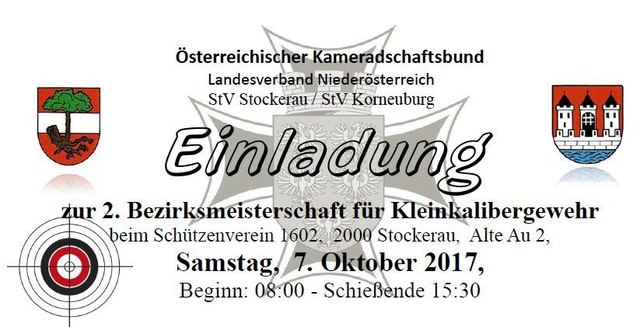 Einladung zur 2. Bezirksmeisterschaft im KK-Schießen