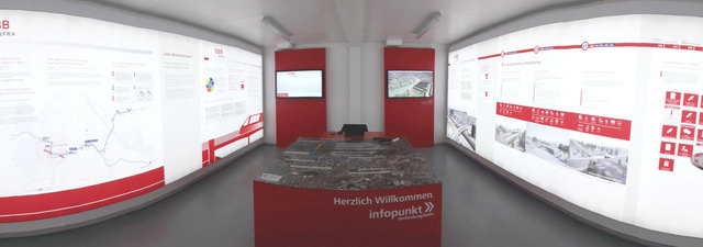 Im Infopunkt können sich Interessiert über die Pläne informieren. Geöffnet ist immer mittwochs von 16 bis 19 Uhr.