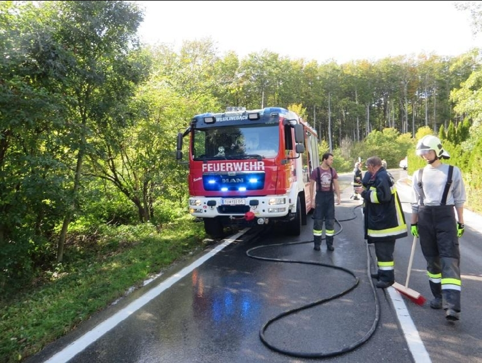 Die Feuerwehr Weidlingbach war mit 8 Mann am Einsatzort.