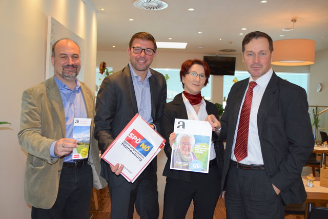 Stellten ihre (Wahl)Forderungen vor: Daniel Polak, Martin Peterl, Sandra Gerbsch-Kreiner und Christoph Baumgärtel.