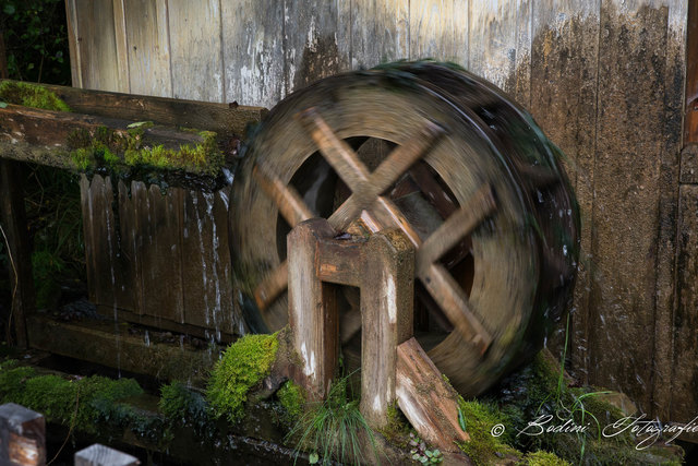das alte Mühlrad im Herbstkleid