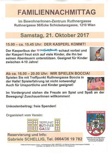 Familiennachmittag bei Treffpunkt Ruthnergasse