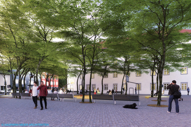 So könnte der neue Rathausplatz in Zukunft aussehen | Foto: Gasparin&Meier