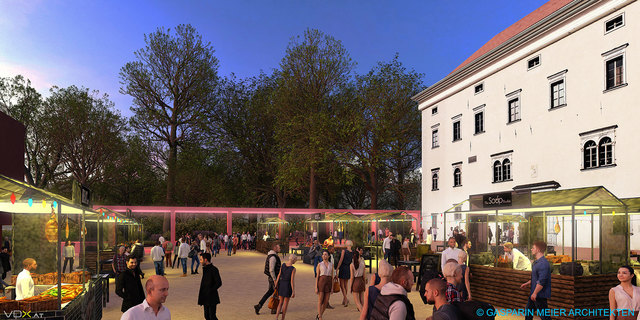 Die Autos sollen aus dem neu gestalteten Gendarmeriehof weichen | Foto: Gasparin&Meier