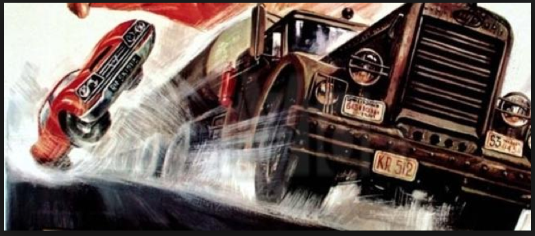 "Duell" wie aus dem gleichnamigen Blockbuster: Auto gegen Lastwagen!