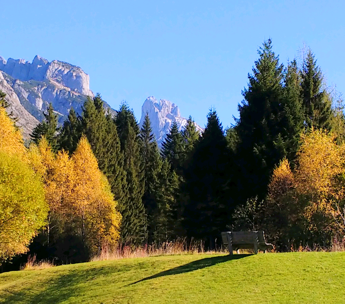 " Nichts bringt uns im Leben besser voran als eine Pause " ........ ( Blick zur Bischofsmütze vom Winterstellgut Annaberg )