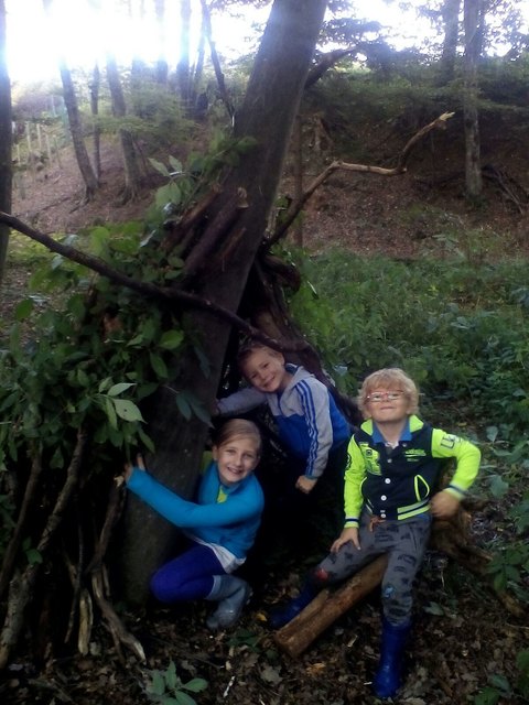 Beim Baumhausbauen im Wald-Madlene, Pascal und Jonas  Viel besser als Fernsehen