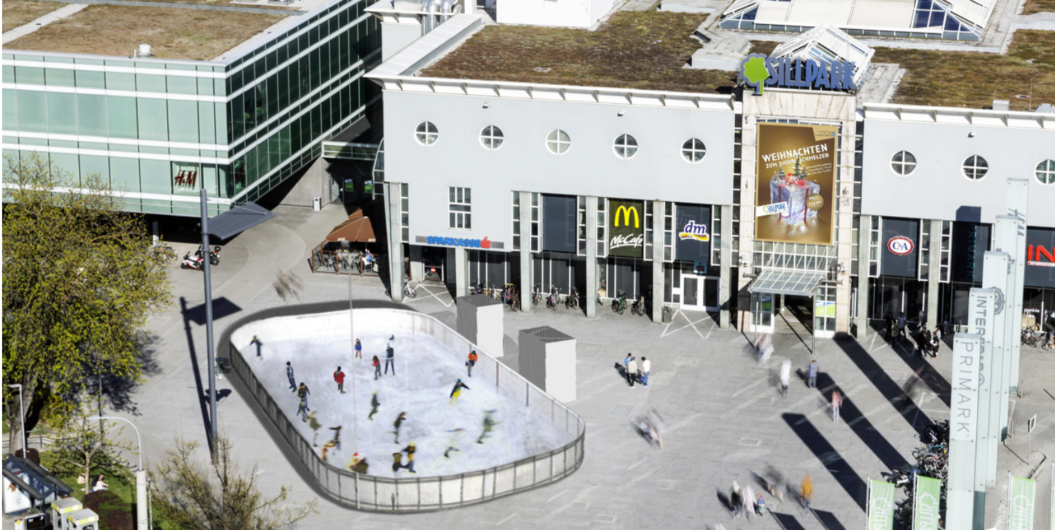 Der Innsbrucker Eiszauber hat eine neue Adresse: Vor dem Sillpark entsteht der Eislaufplatz ab November.