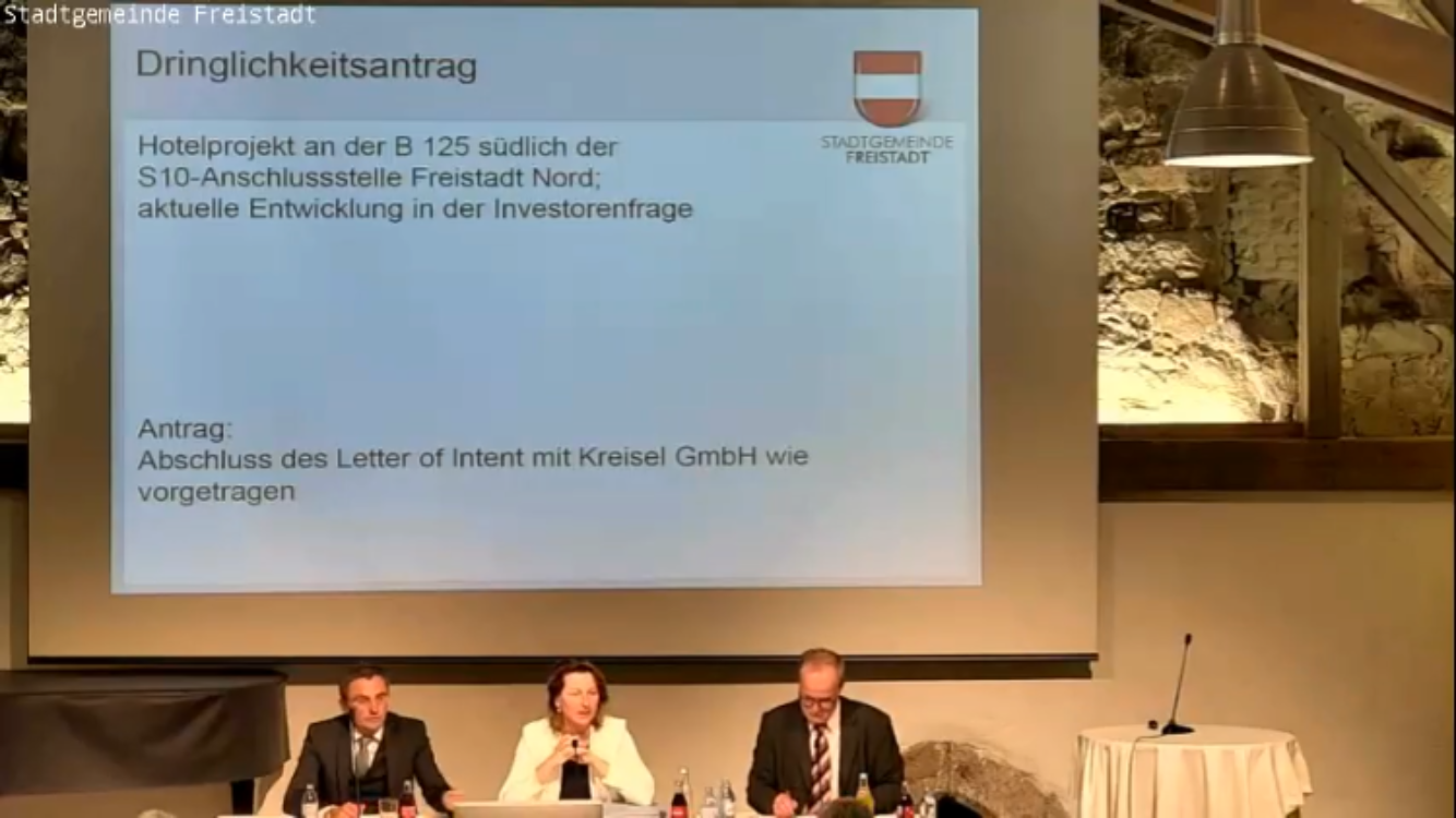 Szene aus der Freistädter Gemeinderatssitzung vom 23. Oktober.