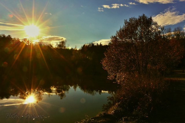 Sonnenuntergang am Teich