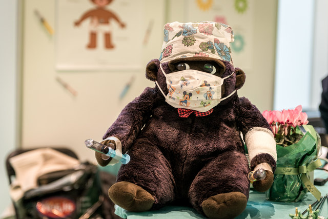 Tapfer gab sich der Kuscheltier-Affe beim Pflegetag im Europark. | Foto: Adi Aschauer