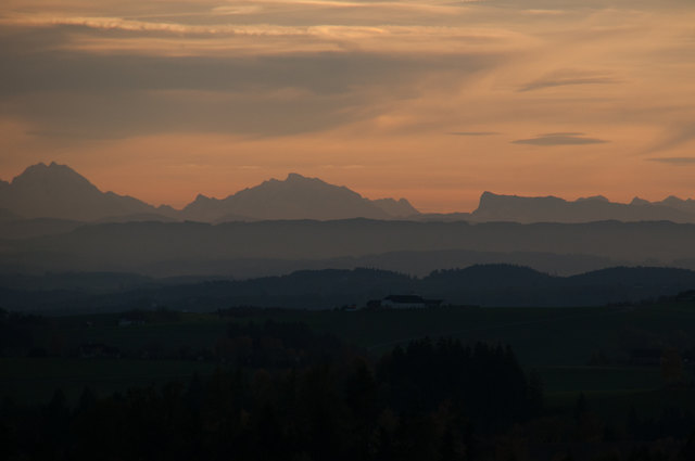 Blick vom Mühlviertel ins Gebirge