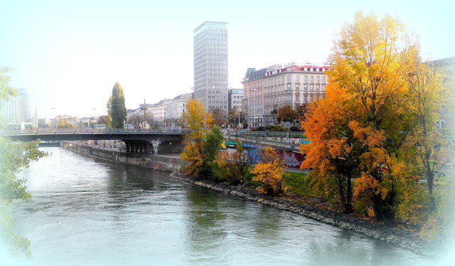 Blick von der Rossauer Brücke
