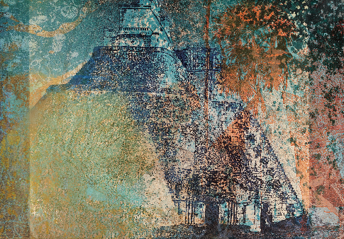 Mexico IV, "The Ancient Maya" - Lithografie auf Japanpapier