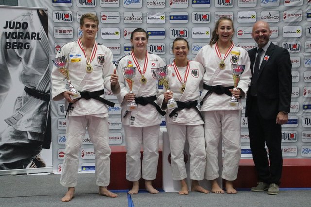 Die vier Kämpfer des JC Wimpassing sicherten sich in ihren Klassen die Staatsmeistertitel. | Foto: JC Wimpassing