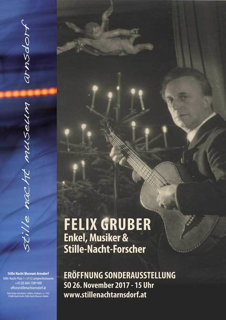 Felix Gruber mit Gitarre J. Mohrs, Postkarte, ca. 1932. ©Stille Nacht Archiv |Stille Nacht Museum Hallein | Foto: ©Stille Nacht Archiv |Stille Nacht Museum Hallein