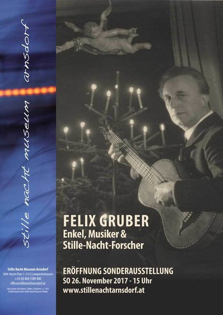 Felix Gruber mit Gitarre J. Mohrs, Postkarte, ca. 1932. ©Stille Nacht Archiv |Stille Nacht Museum Hallein | Foto: ©Stille Nacht Archiv |Stille Nacht Museum Hallein