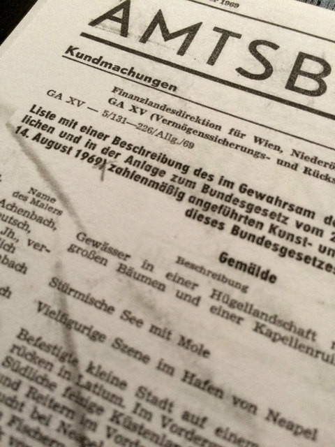Kundmachung des Mauerbach-Bestandes in der Wiener Zeitung vom 2. September 1969: Jedes Objekt wurde nur äußerst knapp beschrieben – angeblich aus strategischen Gründen. | Foto: Cornelia Grobner