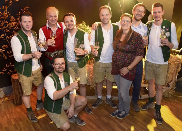 Die Formation "Oberkrainer Power" mit Organisator Paul Schwentner und der Familie Mantler.