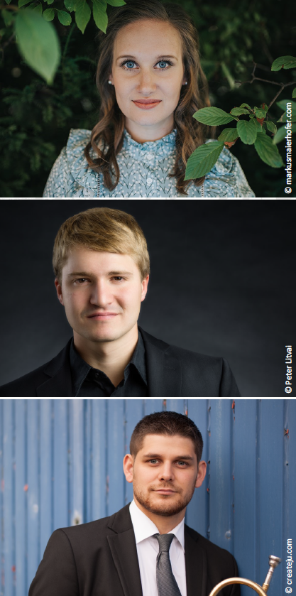 Michael Dax, Andreas Fröschl und Theresia Zisser Von unten) konzertieren im Kulturzentrum.