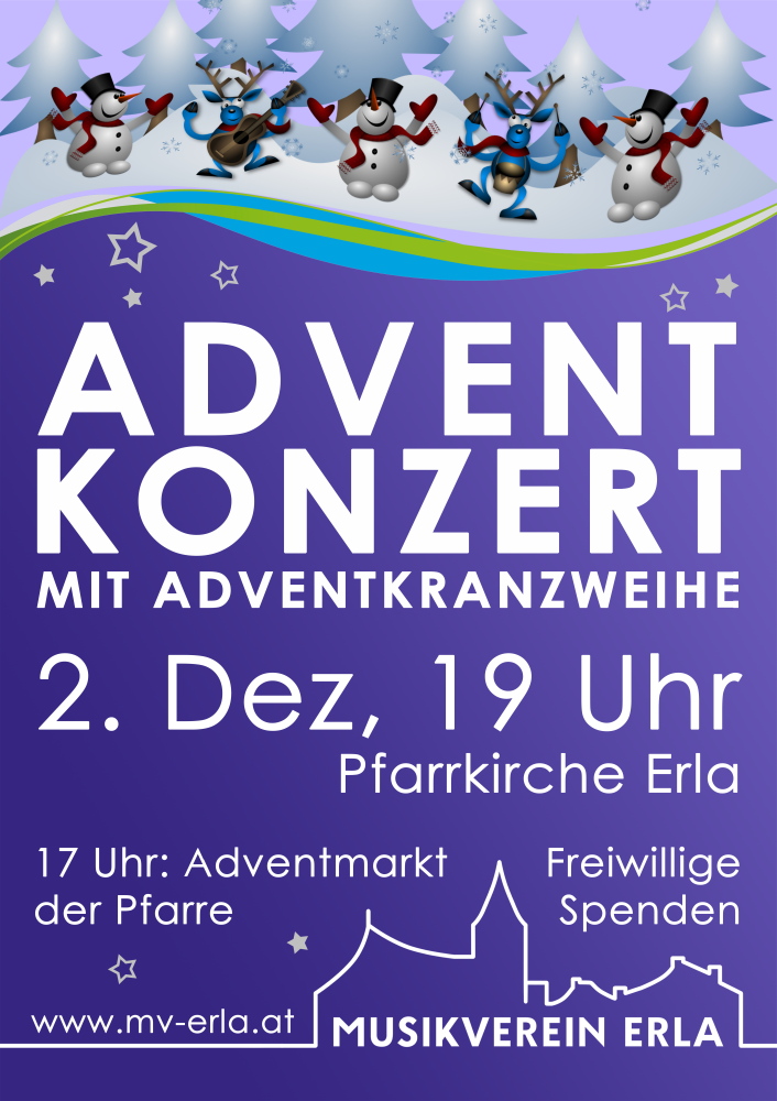 Adventmusik und Adventmarkt in Erla