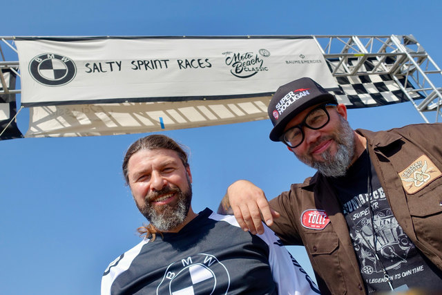 Extra aus Deutschland reisten Roland Stocker (links) und Ola Stenegard zur ersten Moto Beach Classic an. | Foto: © Ralf Schütze / mid / TRD