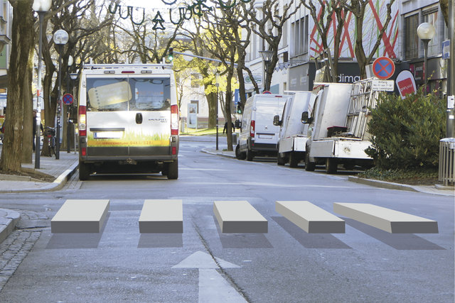 In Klagenfurt kommt der 3d-Zebrastreifen zum Test an die Ecke Lidmanskygasse Bahnhofstraße