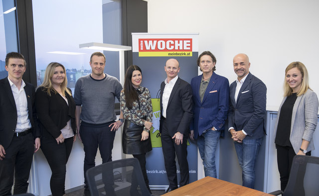 Vertreter der Grazer Gastronomen mit der WOCHE: Philip Fürstaller, Martina Maros, Philipp Haiges, Judith Schwarz, Klaus Josef Friedl, Wolfgang Nusshold, Michael Schunko und Verena Schaupp (v. l.) sprachen über aktuelle Gastro-Themen. | Foto: Prontolux