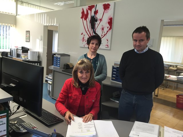 Helene Rosmann, Maria Strohmeier und Robert Laufer sind jetzt im Bauamt der Großgemeinde Eibiswald, das unter der Leitung von Bundesrat Hubert Koller im ehemaligen Gemeindezentrum von Großradl untergebracht ist.