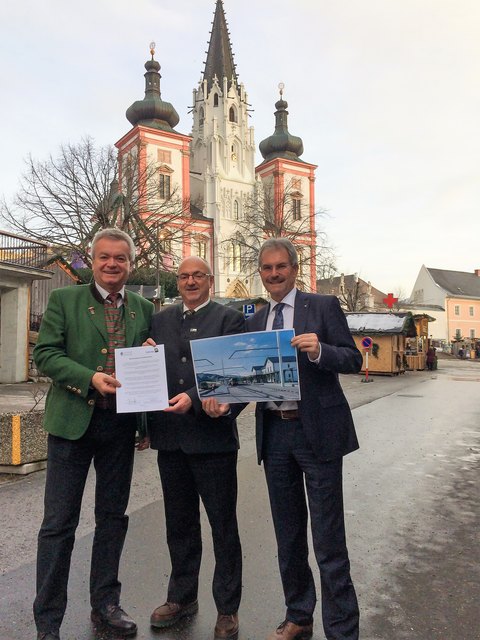 Landesrat Anton Lang, Bürgermeister Seebacher, Landesrat Karl Wilfing