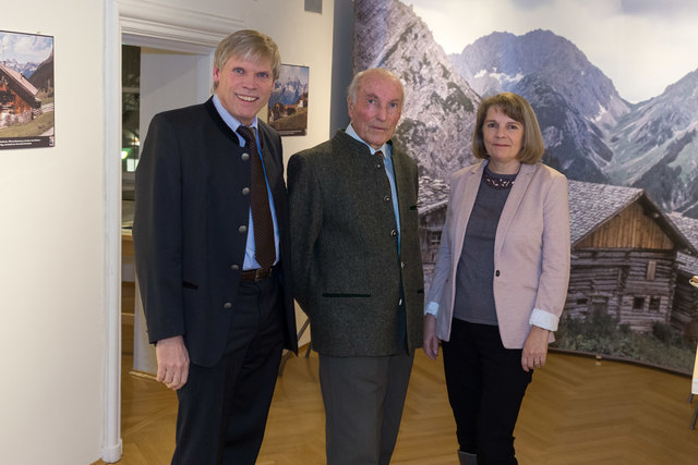 Alfred Pohler mit Tochter Christa und Schwiegersohn Ernst Hornstein