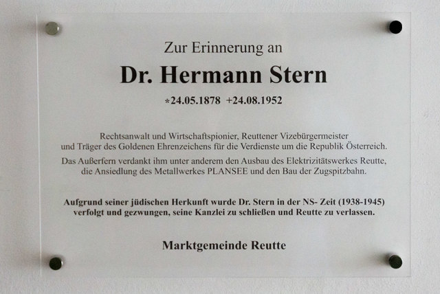 Gedenktafel für einen großen Bürger des Marktes