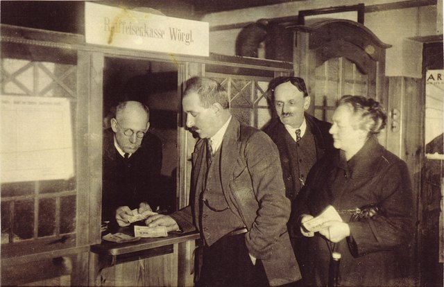 Aus dem Archiv des Unterguggenberger Instituts: Freigeld an der Wörgler Raiffeisenkasse.