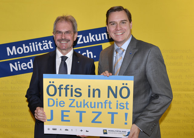 Verkehrslandesrat Karl Wilfing mit LAbg. Christoph Kaufmann;