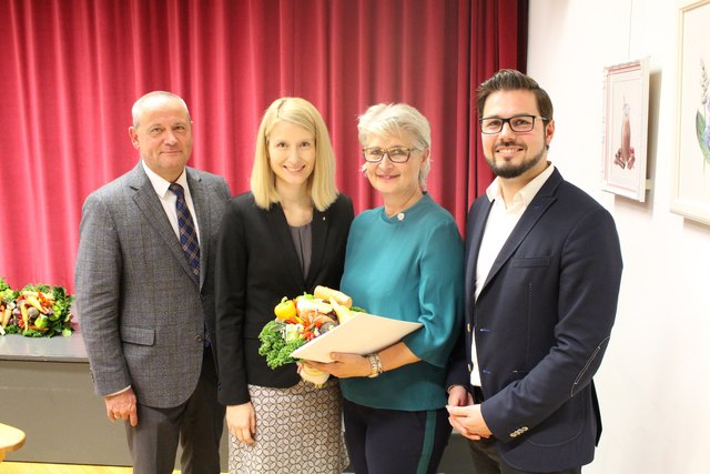 Gemeinde- u. Bezirksparteiobmann Wolfgang Stanek, Landesrätin Christine Haberlander, Renate Kapl, Markus Langthaler. | Foto: OÖVP