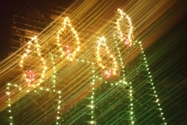 Die Adventkerzen am Parapluiberg. | Foto: OGBK Bairisch Kölldorf