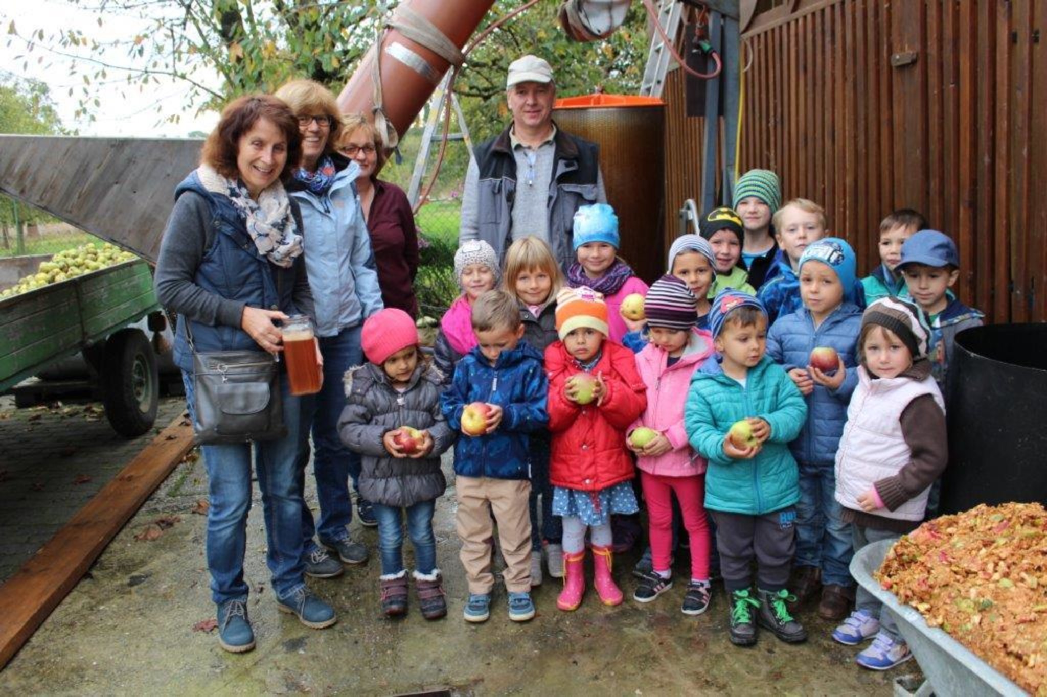 Kindergarten Kirchdorf zu Besuch am Salzingerhof - Ried