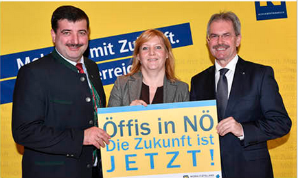 Landtagsabgeordneter Josef Edlinger, BR Sandra Kern und LR Karl Wilfing.