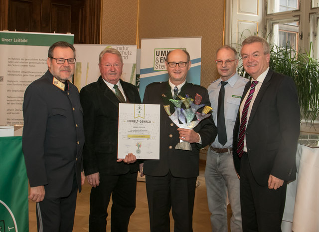 Bgm. a. D. Franz Winkler (Mitte) im Kreis der Gratulanten, an der Spitze Landesrat Anton Lang. | Foto: Reinhold Wenzel