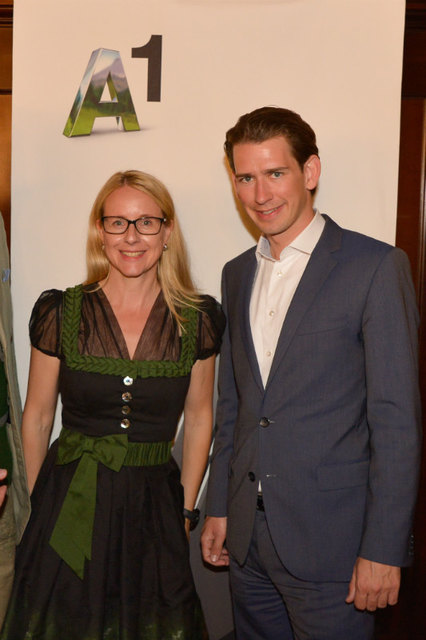 Der Kanzler und seine Tiroler Ministerin Margarete Schramböck. | Foto: A1