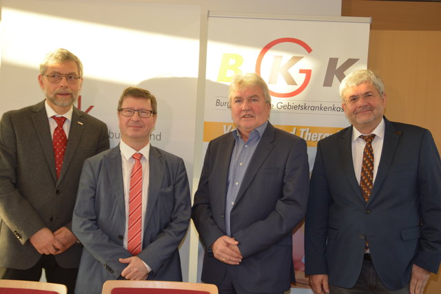 Erfolgreich verhandelt: Michael Schriefl und Michael Lang (Ärztekammer Burgenland) sowie Hartwig Roth und Christian Moder (Burgenländische Gebietskrankenkasse)