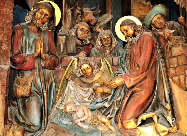 Stille-Nacht-Kapelle in Oberndorf, Krippe, Detailfoto vom Altar