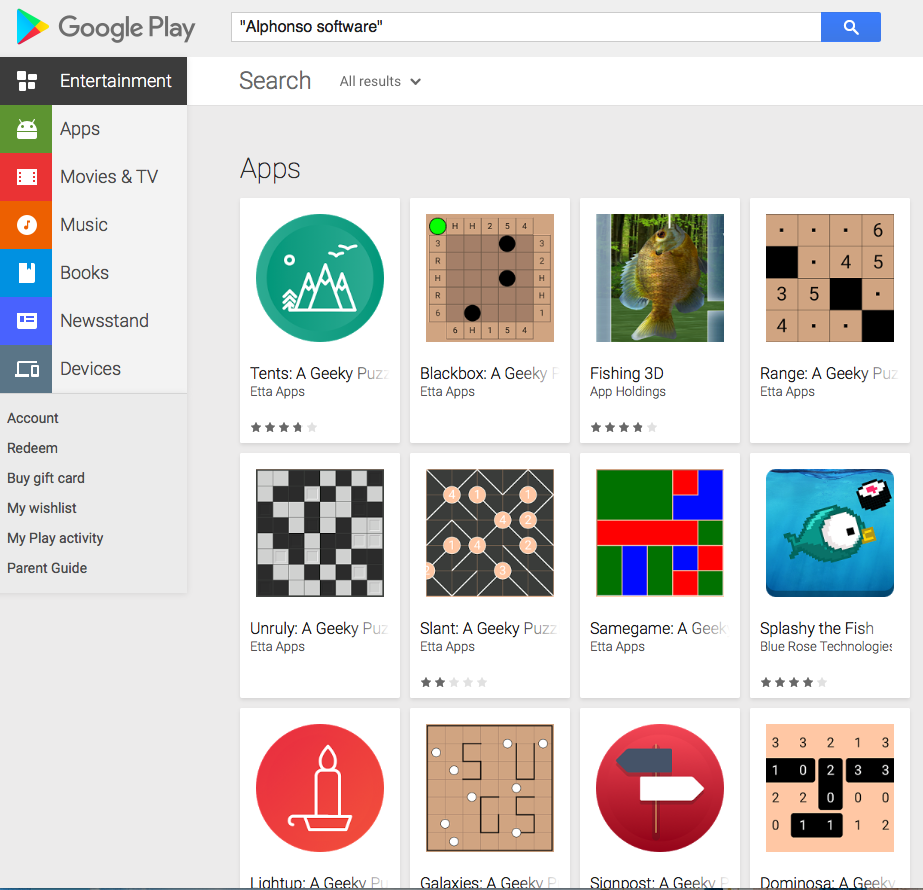 Auszug aus dem Google-Play-Store der betroffenen Apps.