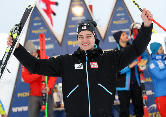 Christoph Krenn aus Göstling feierte auf der Reiteralm seinen ersten Europacup-Sieg. | Foto: GEPA pictures/ Christian Walgram