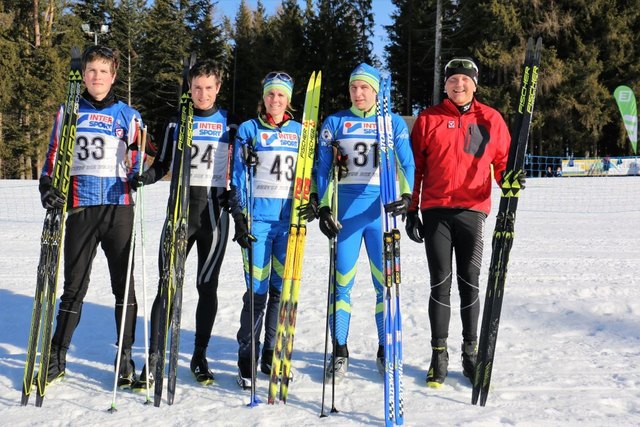 Siegerfoto im Langlauf: Richard und Helmut Gremmel, Uschi Kerschbaumer, Stephan Varga und Richard Schuh | Foto: Richard Schuh