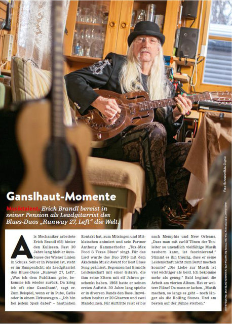 Fotograf: Bubu Dujmic Beitrag Redakteurin: Elisabeth Sauter Bild zeigt Erich Brandl - Musiker beim Bluesduo "Runway 27, Left"
