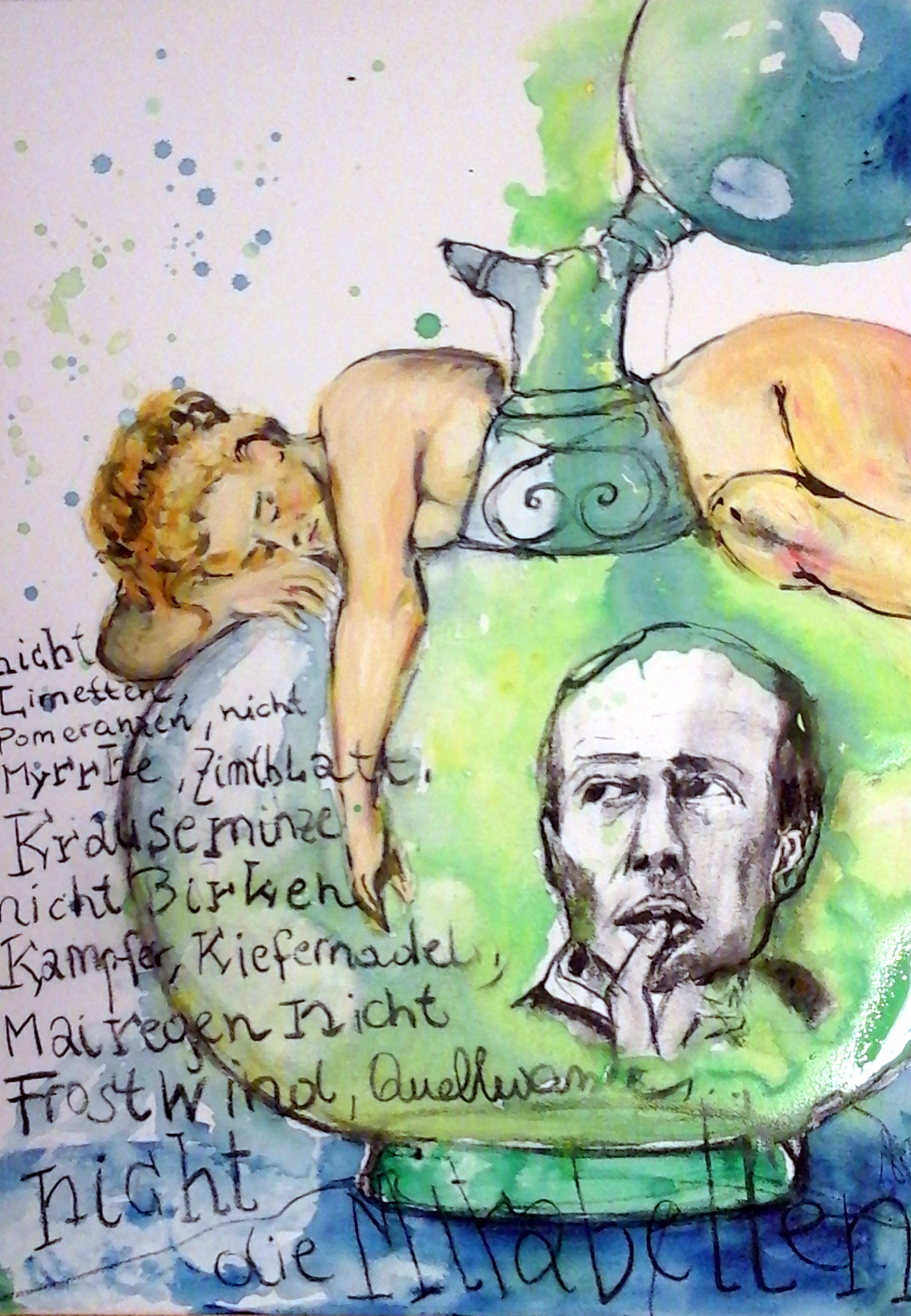 In der "bookart" kombiniert die Zeller Künstlerin Elisabeth Schratl Buchinhalte und Portraits von Autoren. Hier: Patrick Süskinds "Parfum".